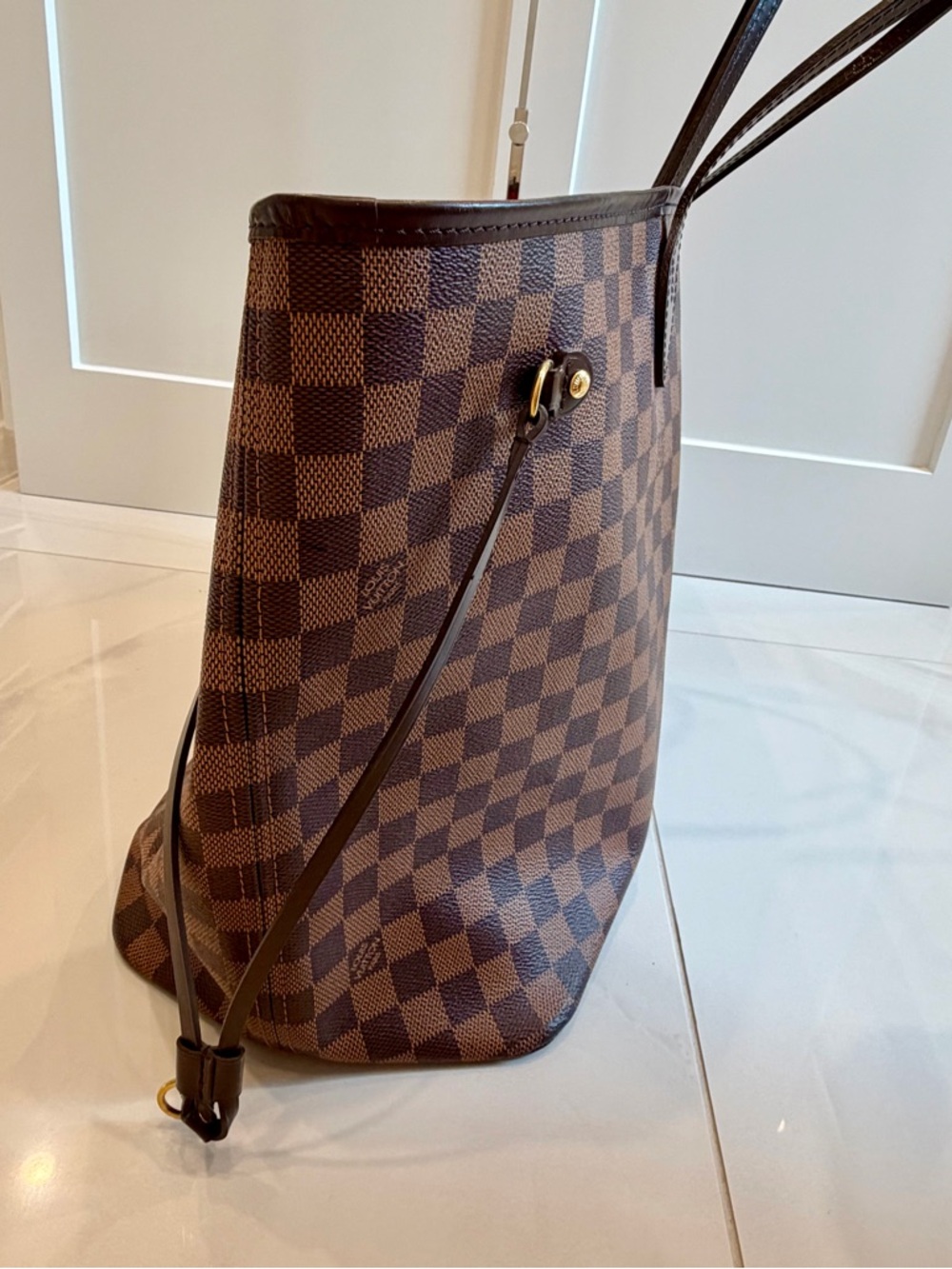 LOUIS VUITTON NEVERFULL GM WITH POUCH- DARK CHOCOLATE, EXCELLENT CONDITION - Picture 11 of 16